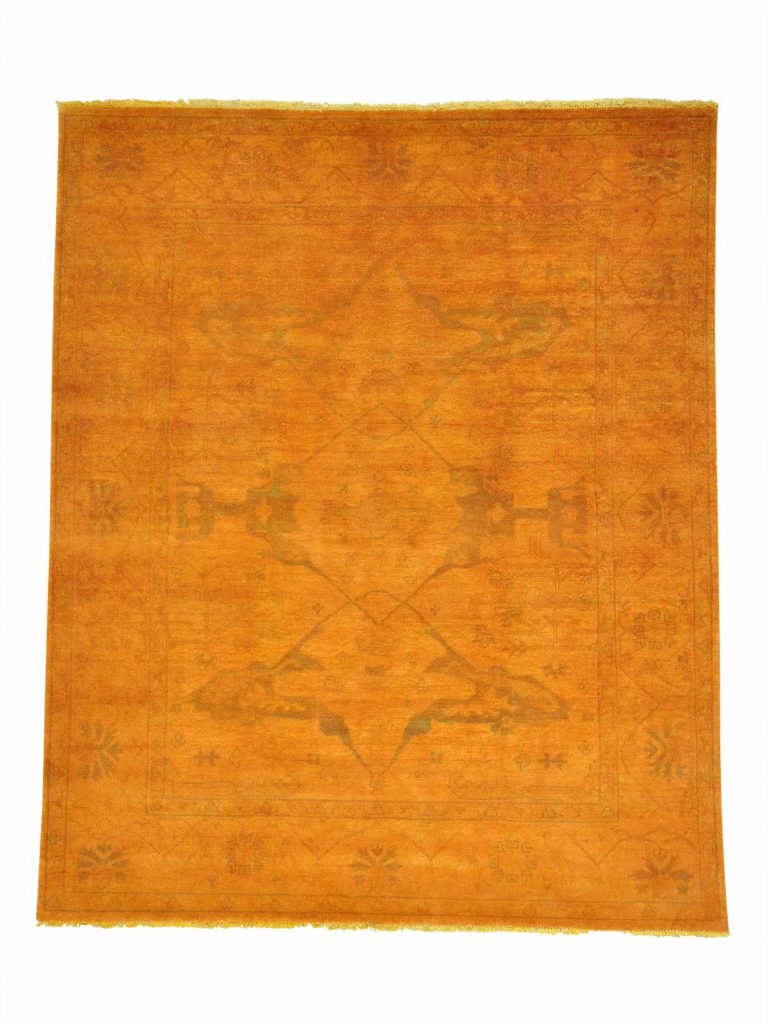 overdyed oushak yellow rug
