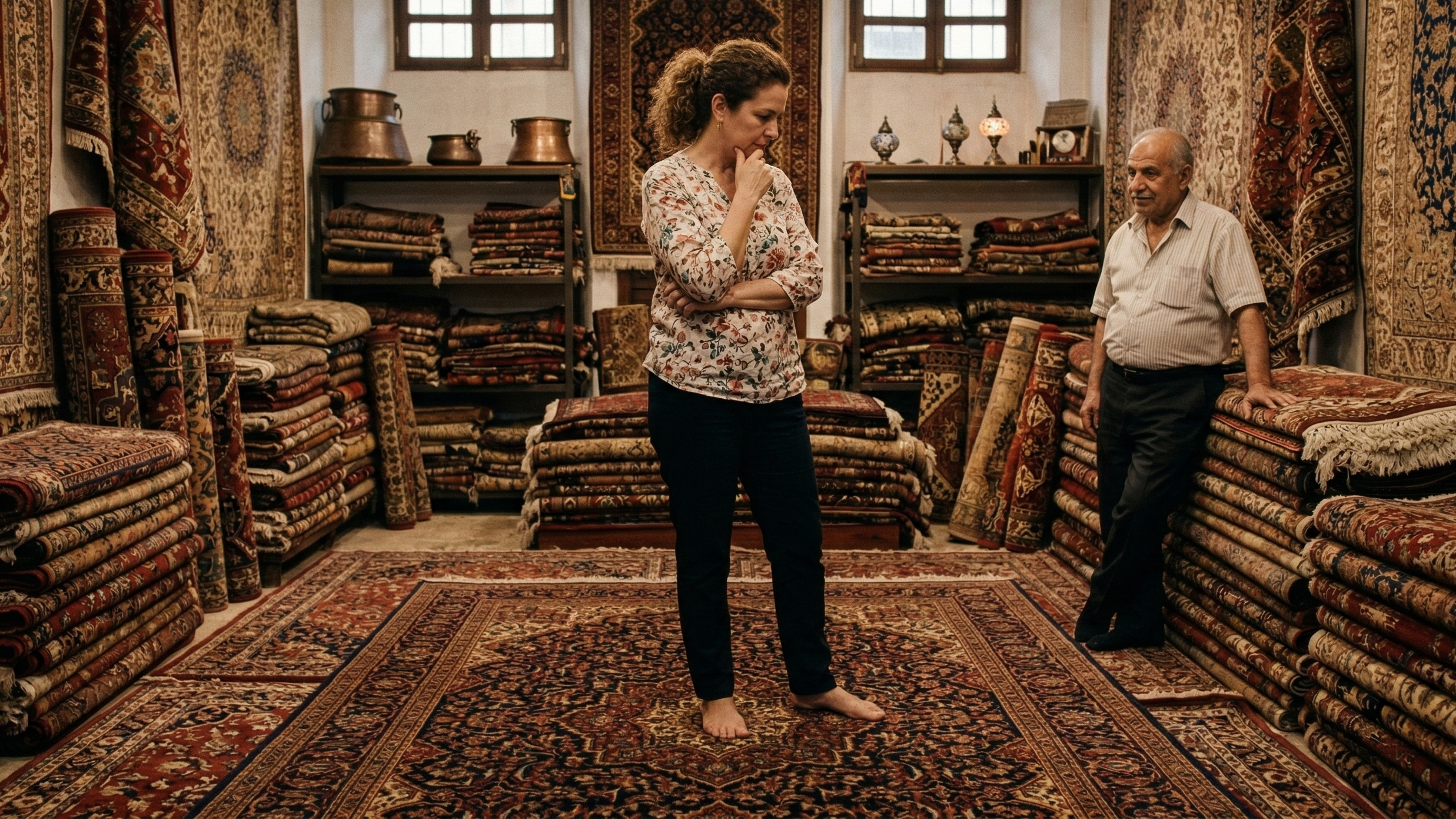 Illustration of perception of a standing rug