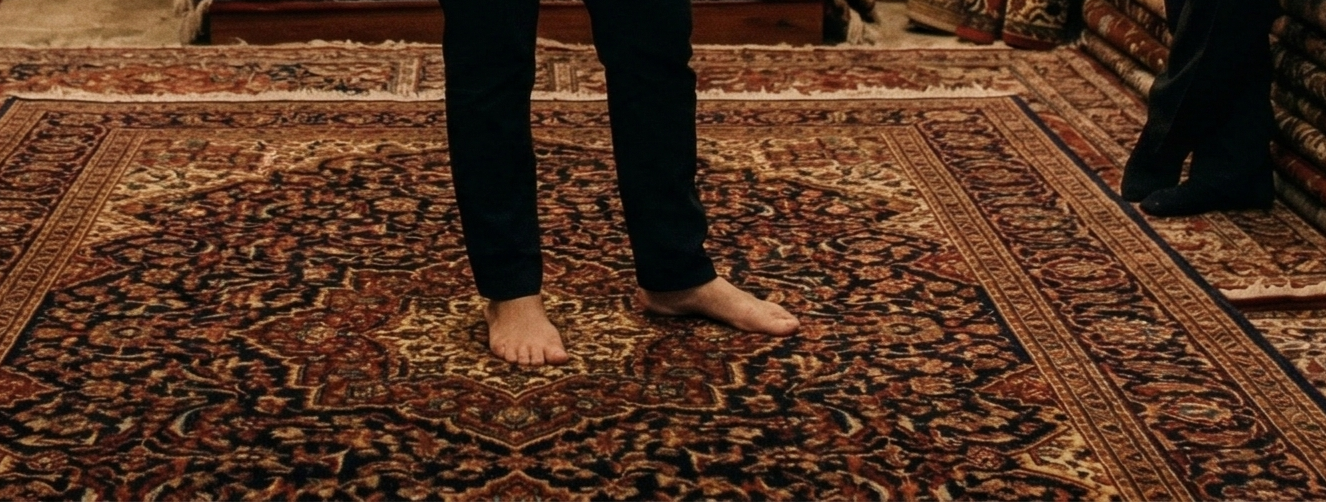 Illustration of touch with the feet of a mat