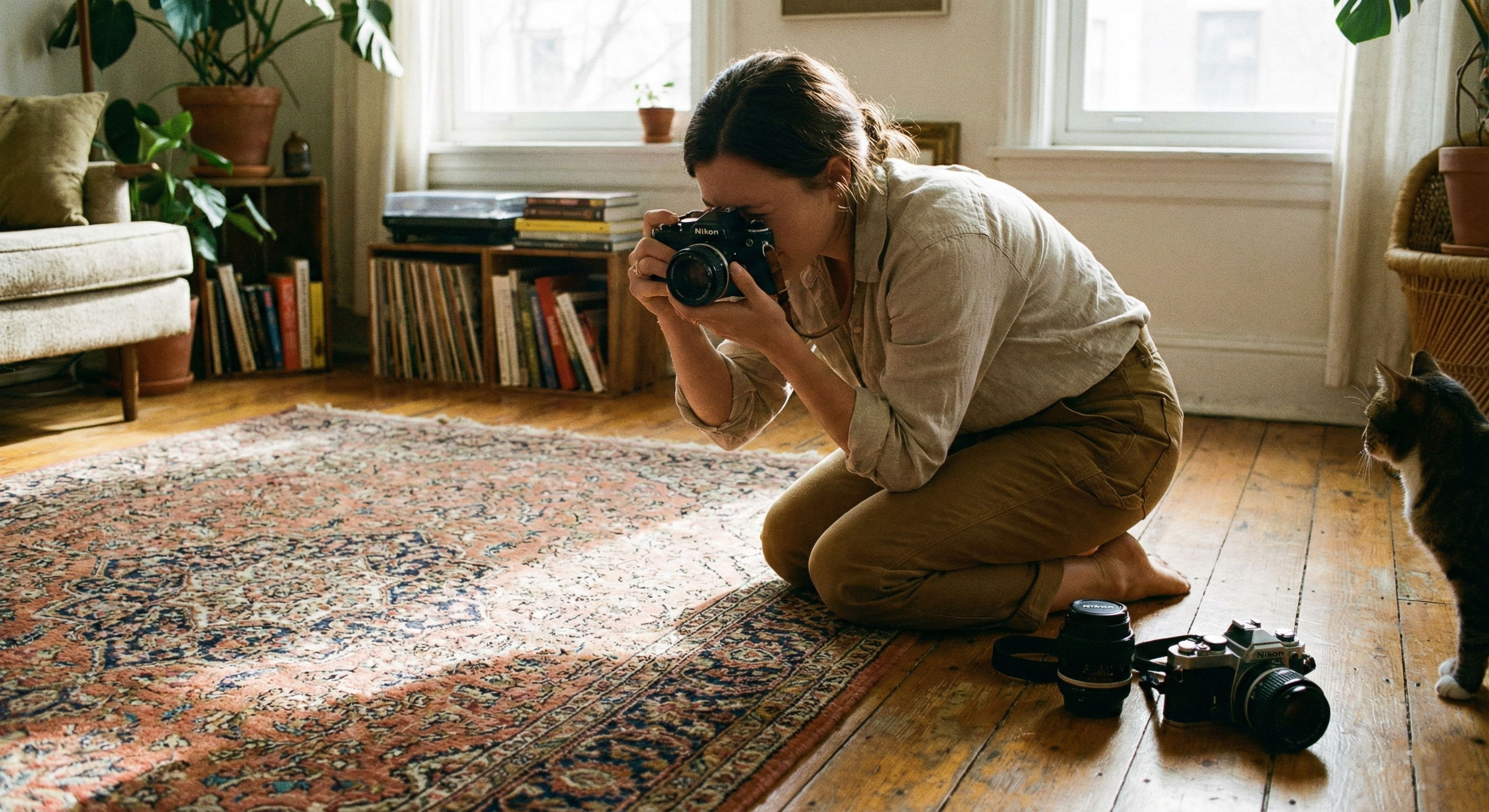 Illustration of a photo capture on a carpet