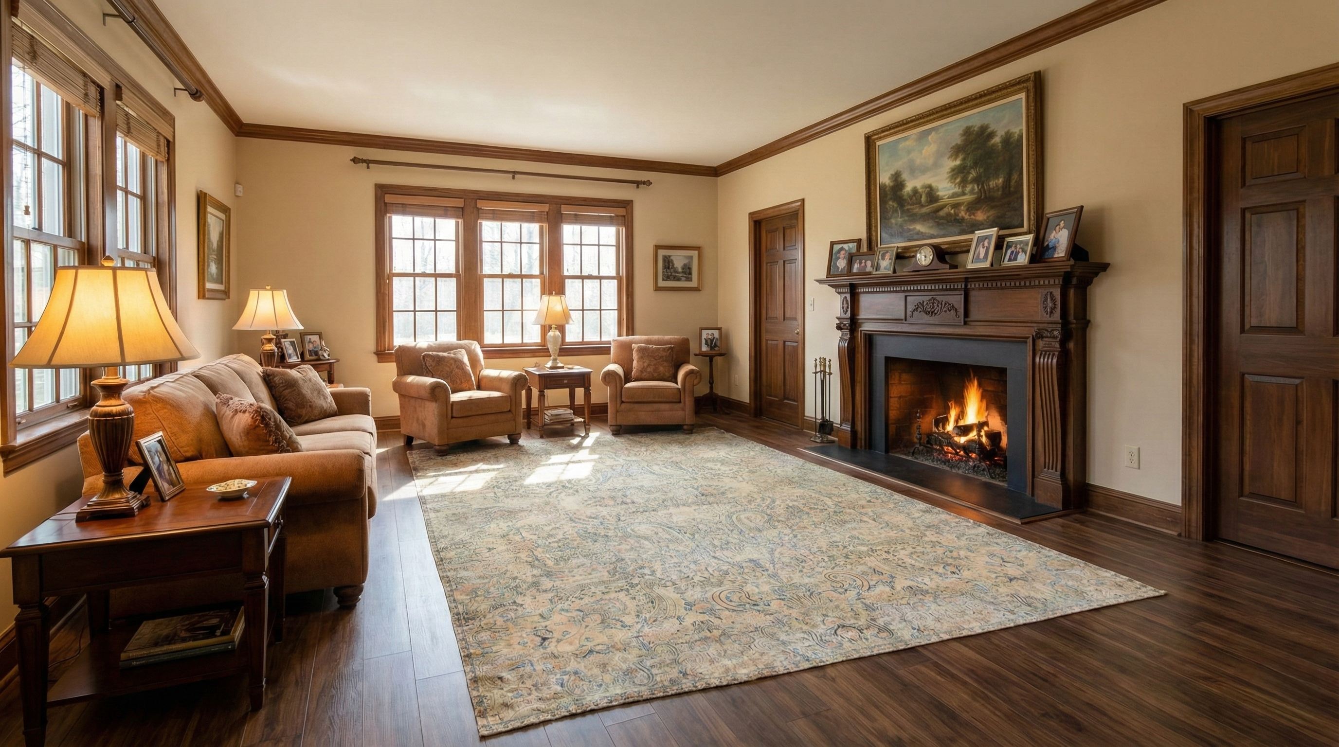 Iced Coffee Brown, Antique Persian Kirman, Even Low Pile, Clean, 100% Wool, Hand Knotted, Oriental Rug