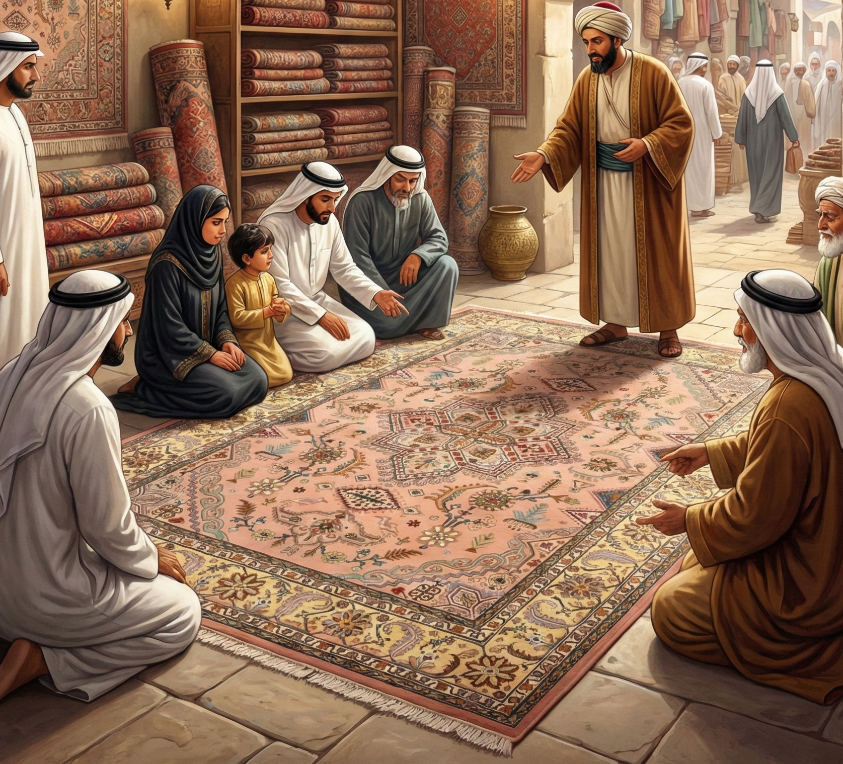 Beige, Vintage Persian Tabriz, 100% Wool, Hand Knotted, Medallion Design, Excellent Condition, Clean and Soft, Oriental Rug