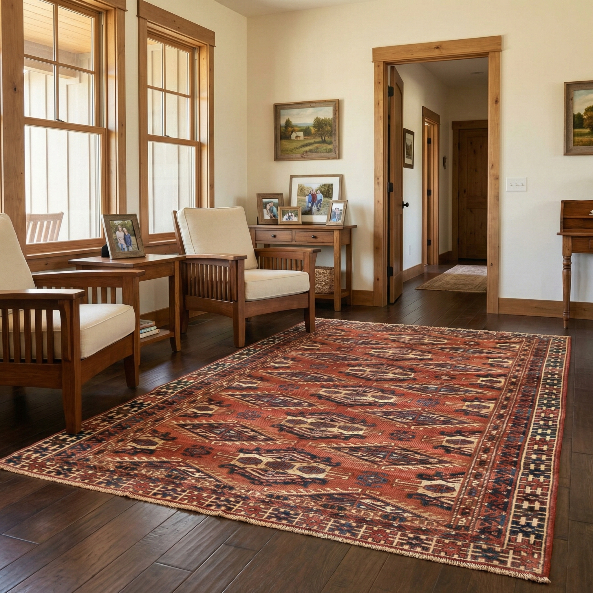 Blush Red, Antique Tekke Tourkaman Bokara, Geometric Pattern, Pure Wool, Even Wear, Clean, Hand Knotted, Oriental Rug