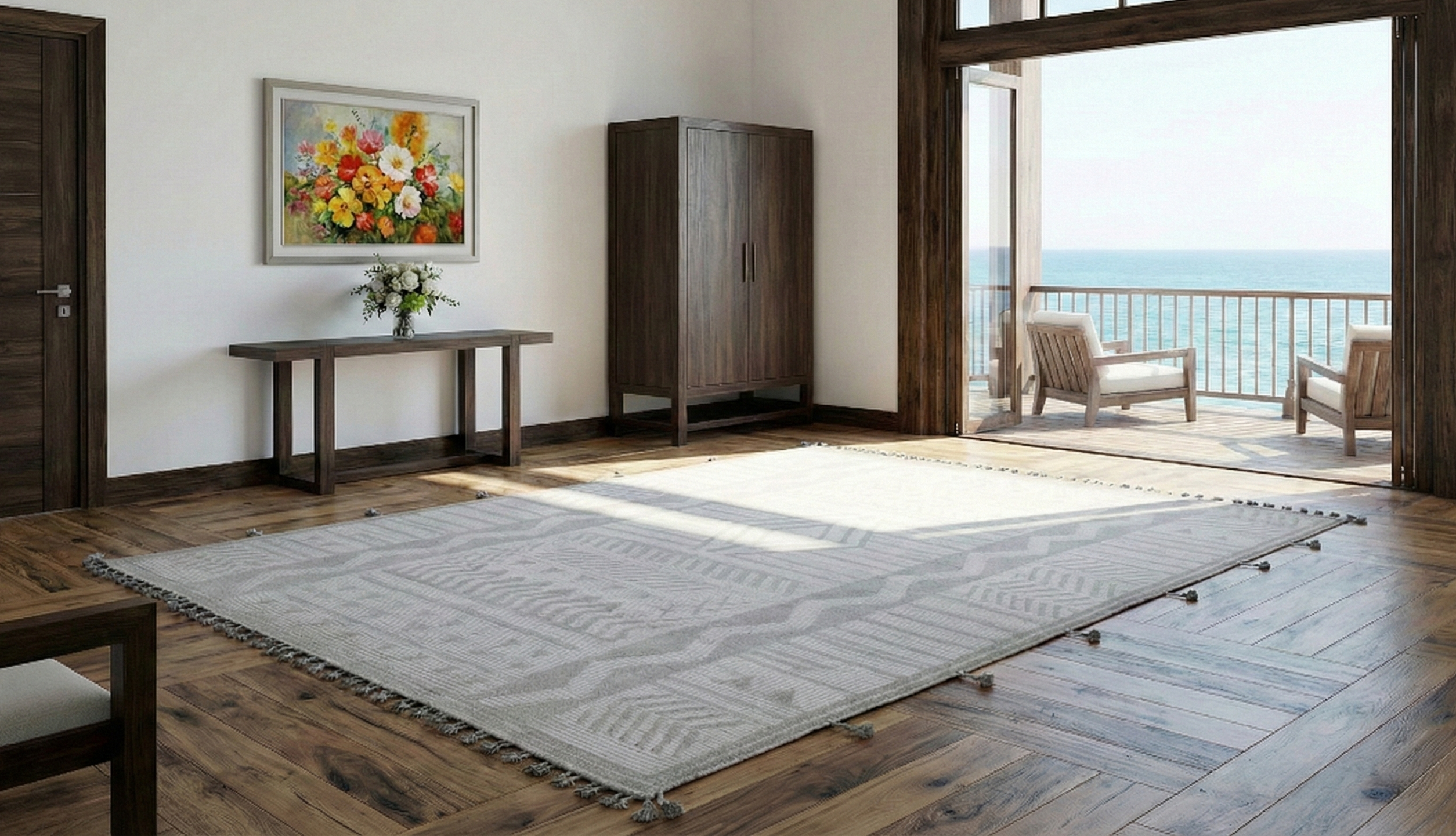Lazy Gray and Light Beige, Embossed Pile Moroccan Weave Geometric Oulad Bousbaa Design, Tone On Tone, Vegetable Dyes, Organic Wool, Hand Knotted, Oriental Rug