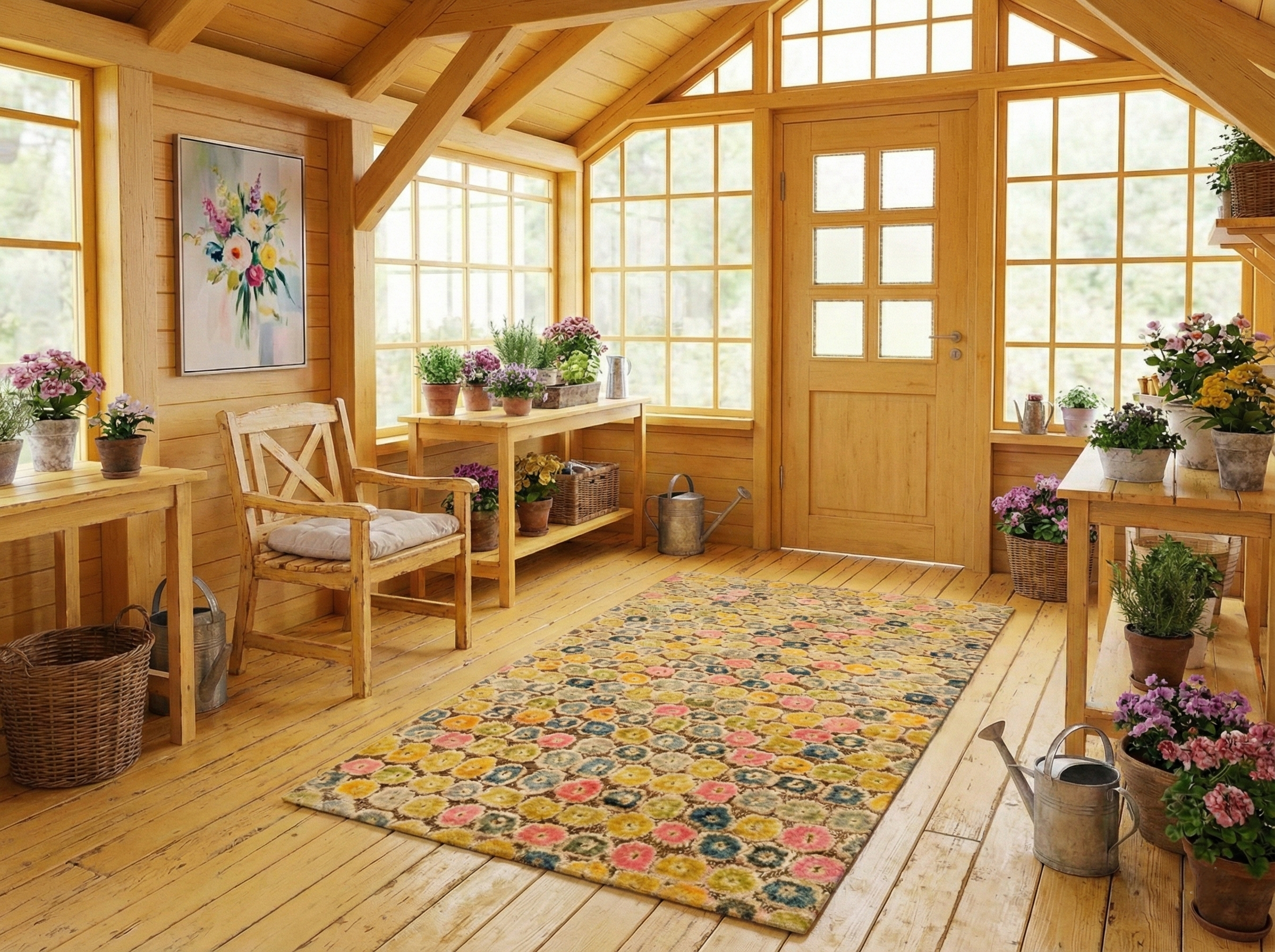 Amber Gold, THE BUTTONS, Sari Silk, Hand Knotted, Soft to the Touch, Sample, Mat, Oriental Rug