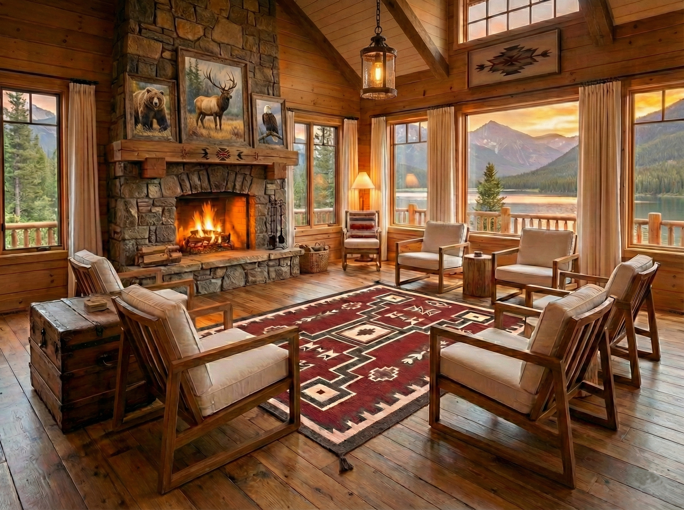 Coconut Brown, Hand Woven, Flat Weave, American Indian Southwest Geometric Design, 100% Wool, Oriental Rug