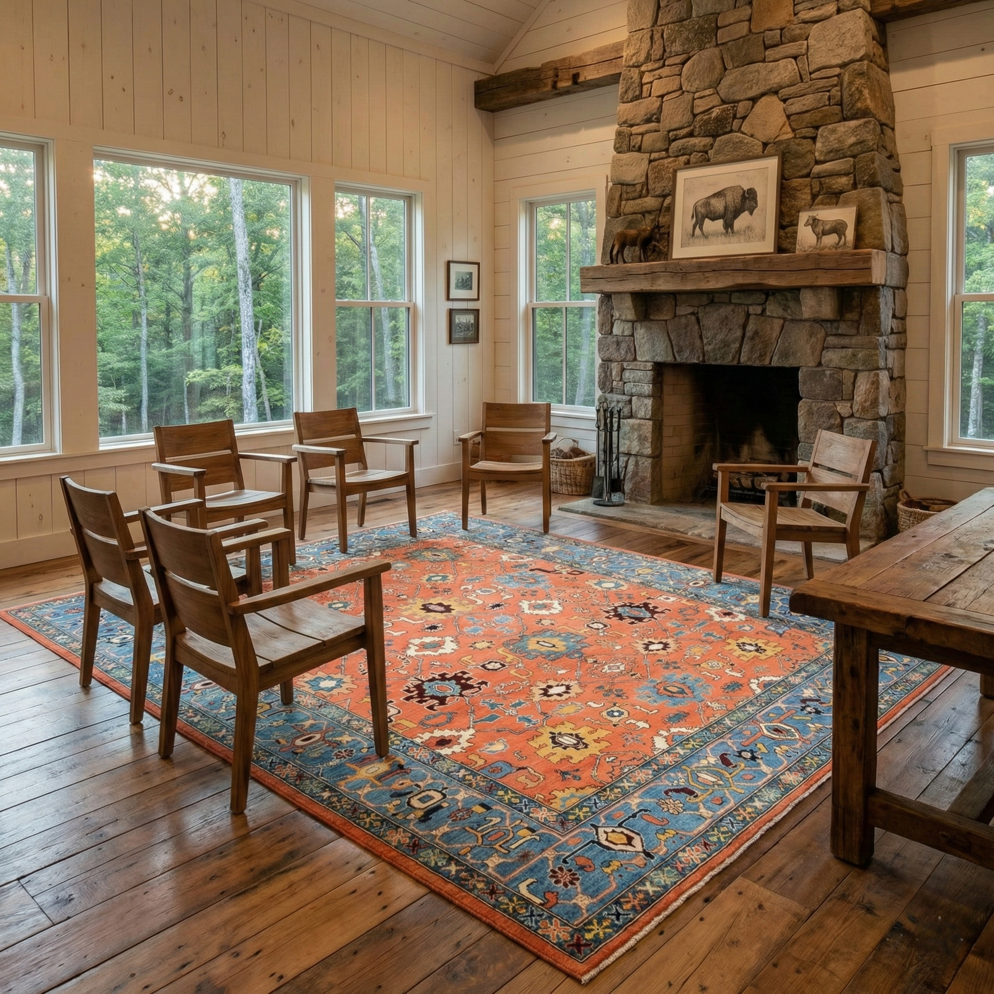 Rust Orange, Afghan Peshawar with Heriz All Over Design, Hand Knotted, Soft 100% Wool, Densely Woven, Oriental Rug