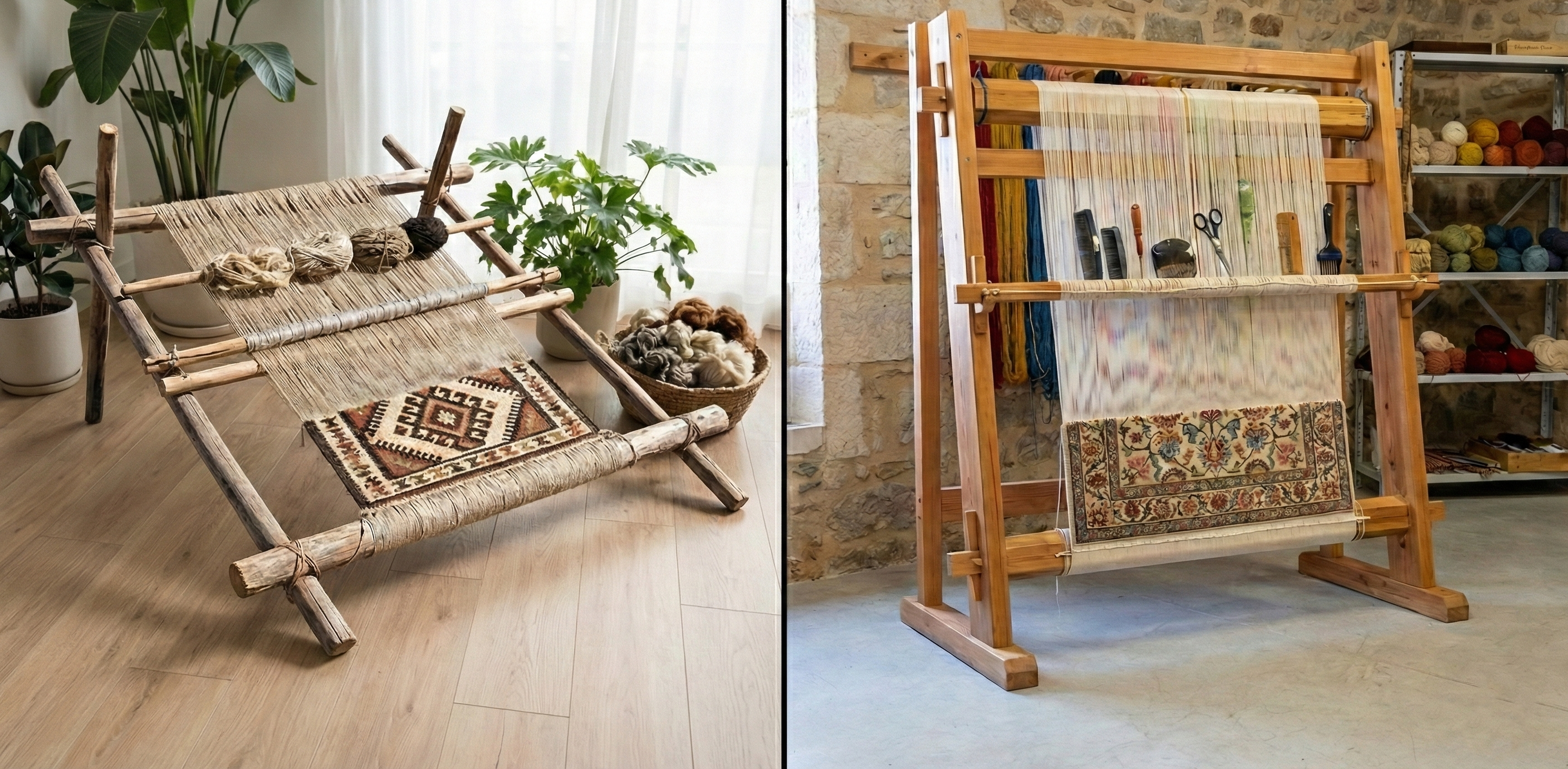 nomad or a village hand-woven rug